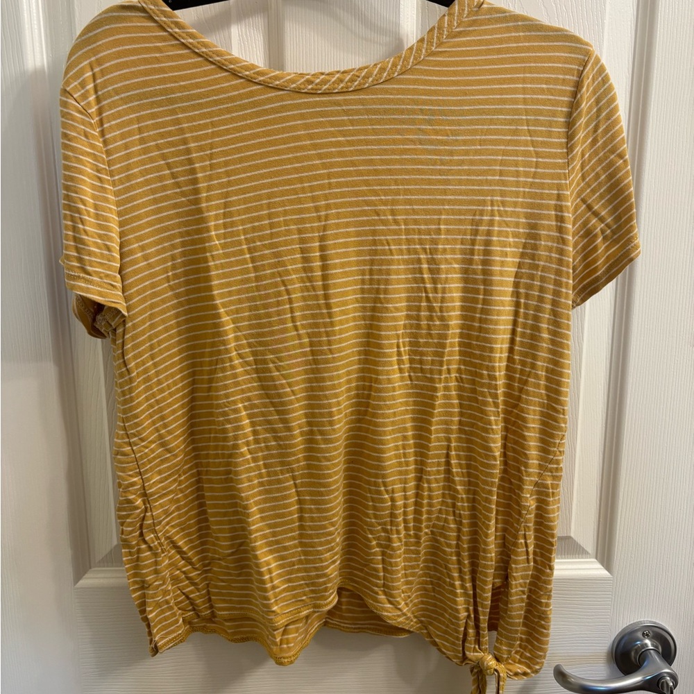 Striped Mustard Yellow Women's Top